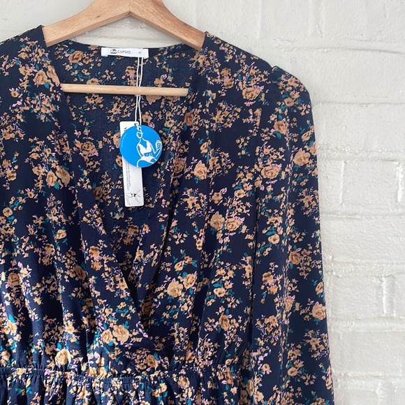Cupshe Alison Ditsy Floral Peasant Sleeve Mini Dress - Picture 7 of 11